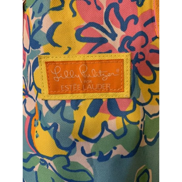 Lilly Pulitzer For Estee Lauder Collab Floral Print Shoulder Tote Shopping Bag - Picture 2 of 10
